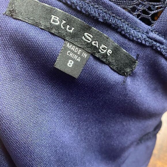 NWT Blu Sage Lace Special occasion Dress Sz 8 Dk Blue - Picture 6 of 6